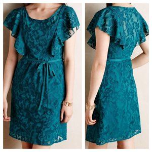 Anthropologie Moulinette Soeurs Fluttered Scrollwork Cocktail Dress